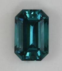 Wow Bright Blue without Gray or Green emerald cut.