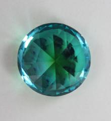 pavillion view of Duo-blue/green showing neon blue around girdle