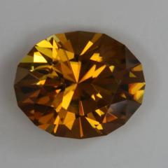 Dichroic orange and golden yellow oval