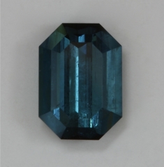 Stable blue with steep ends, emerald cut  #351