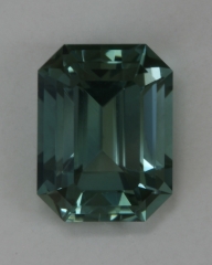 Grayish green, medium light toned, emerald cut.  #365