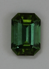 Dichroic blue green medium toned emerald cut.  #368