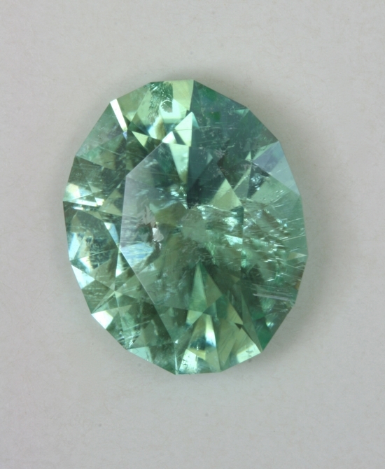 Included bright blue green oval