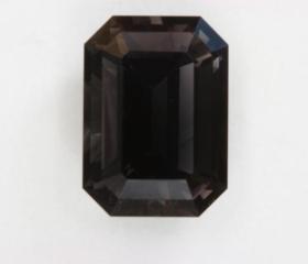 Dark, but not dense gray emerald cut.