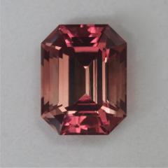 A great dichroic pink that is eye candy, emerald cut.