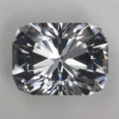 A colorless Barion Cushion Cut with shadows of gray.