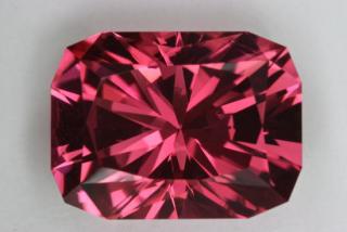 Great, uniform hot pink Barion cushion cut.