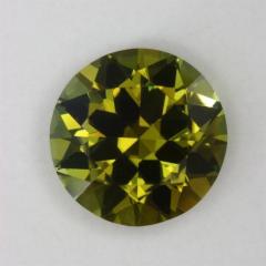 Darker yellow green, eye clean, round.