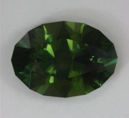 Solid slightly brownish green oval.