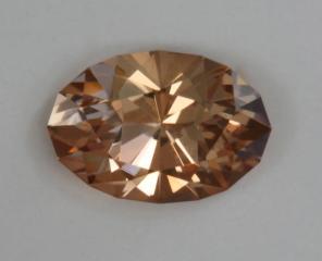 A classic dichroic pastel peach oval