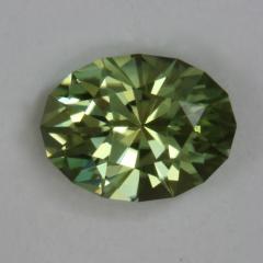 Not dichroic, lightly toned, green oval