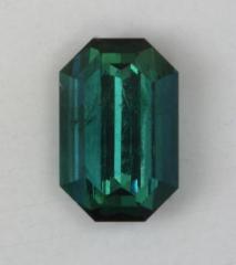 Closed ended blue green emerald cut