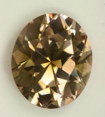 A significant green and peach pastel bicolor, oval