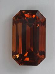 Large amber orange emerald cut.