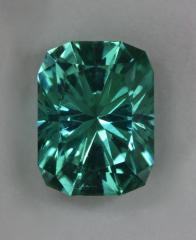 Excellent, neon, blue green Barion Cut Cushion from Afghanistan