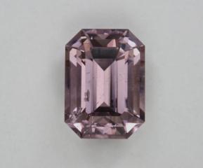 A browned lavender without copper from Madagasca, emerald cut