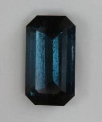 Included, dull, dark blue emerald cut