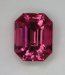 Clearly included, bright pink emerald cut #472