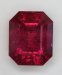 Deeply cut, included, red emerald cut. #481