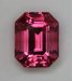 Hot, vivid pink in an eye clean emerald cut. #483