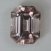 Very bright, cool peach, pale pastel, emerald cut.  #536