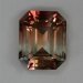 Clean crisp bi color, reddish and cream, emerald cut.  #547