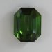 Rich green strongly dichoric emeral cut with steep ends  #586