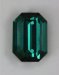 A fine blue green emerald cut that has steep ends.  #656