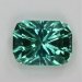 Non dichroic, medium toned blue green pastel Barion cushion.  #680