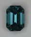 Bright, vivid, non dichroic, blue emerald cut.  #721