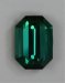 Darker blue green emerald cut with steep ends.  #837