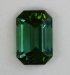Nice blue green emerald cut with open ends.  #857