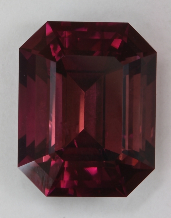 A beautiful purple red emerald cut.  Nigeria