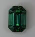 Great, square, dichroic green emerald cut.  #993