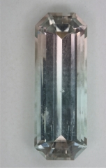 Long ratio, one third pastel pink, two thirds pastel blue, emerald cut. #90