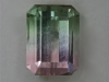 Nice, eye clean, pastel pink green bicolor, emerald cut with steep ends.  #59