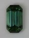 This green with a side order of blue emerald cut is only slightly dichroic.  #1021
