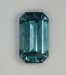 Longer ratio, non dichroic, blue emerald cut.  #1052