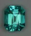 Cuprian, Bright neon look, cyan, emerald cut, Mozambique  #1088