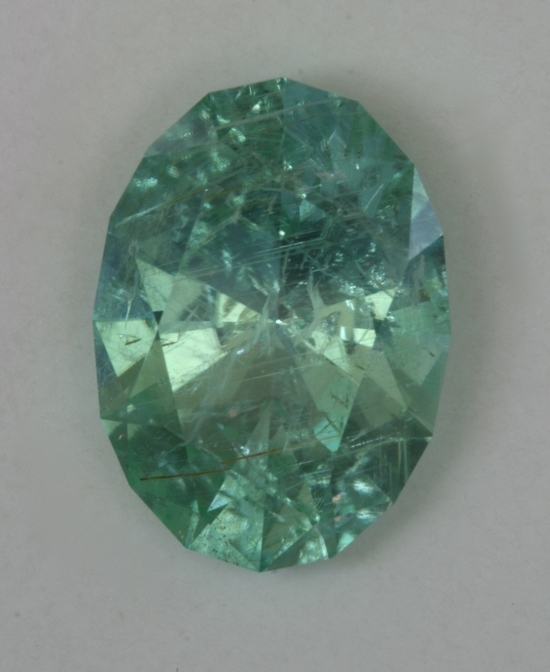 Included bright blue green oval