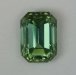 A fine completely open medium pastel green with touch of blue emerald cut.