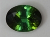 Dichroic with yellow green in ends of a mostly grass green oval. #213
