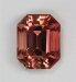Medium peach with  redder hues, emerald cut #334