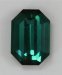 Bright snappy blue green steep ended emerald cut.  #352