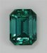 Outstanding, medium toned, blue green, emerald cut.  #373