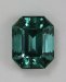 Beautiful, medium toned blue green emerald cut.  #376