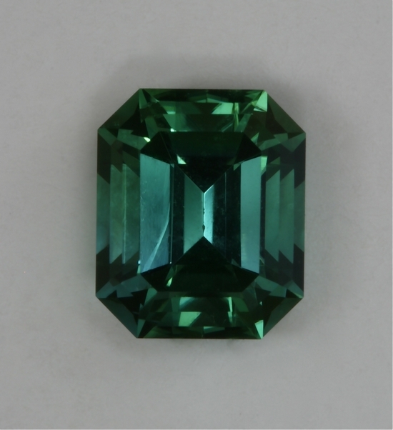 Almost square,. completely open, blue green emerald cut, Afghanistan.  #401