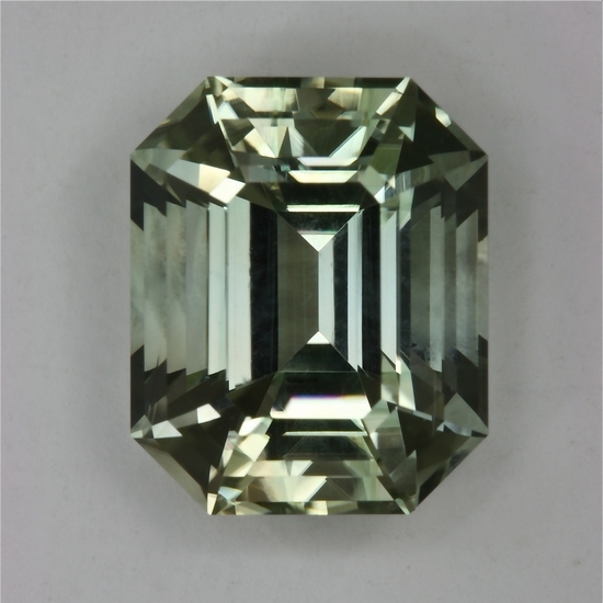An IceT delight, a flat pale green emerald cut.  #448