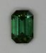 Well saturated green emerald cut with almost open ends.  #404