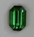 Closed ended, nice green, eye clean emerald cut.  #414